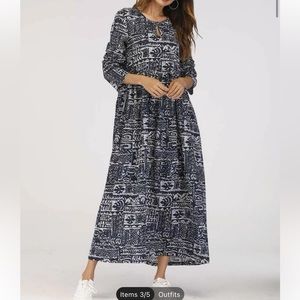 SHEIN Mixed print keyhole Front smock dress size XXL